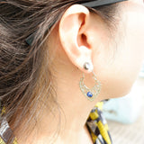 Tear Drop Design Medium Brass Earrings with Stone