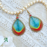 Two color Mandala design threaded earrings.