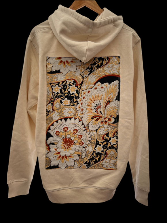 Handmade Upcycled Obi Organic Cotton Hoodie Lsize