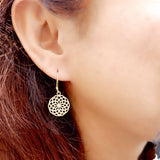 Geometric Design Small Brass Earrings